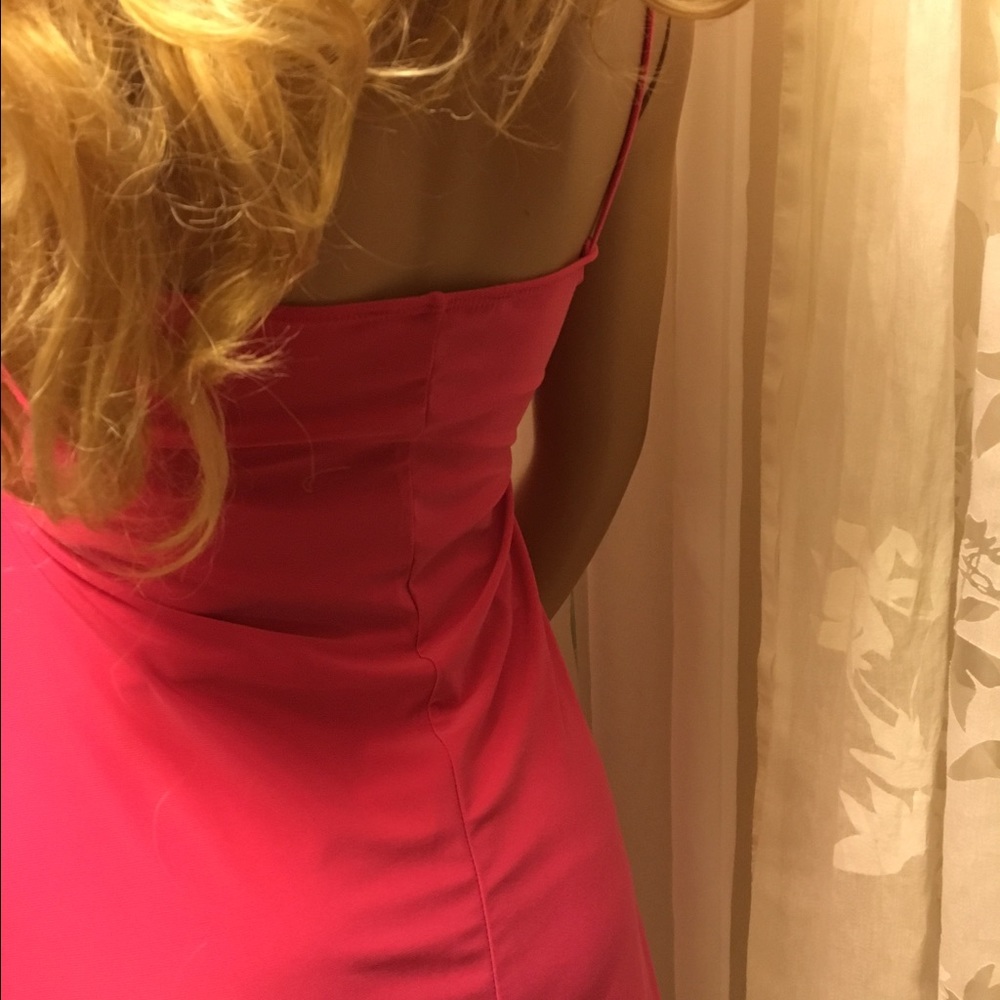 Mariposa Pink Mini Dress  Strappy Summer Dress | Flowy Babydoll Party Dress (S) - Picture 5 of 5